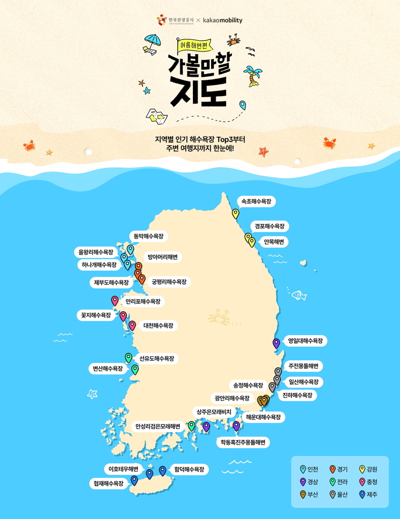 여름 해변 지도. /사진=한국관광공사